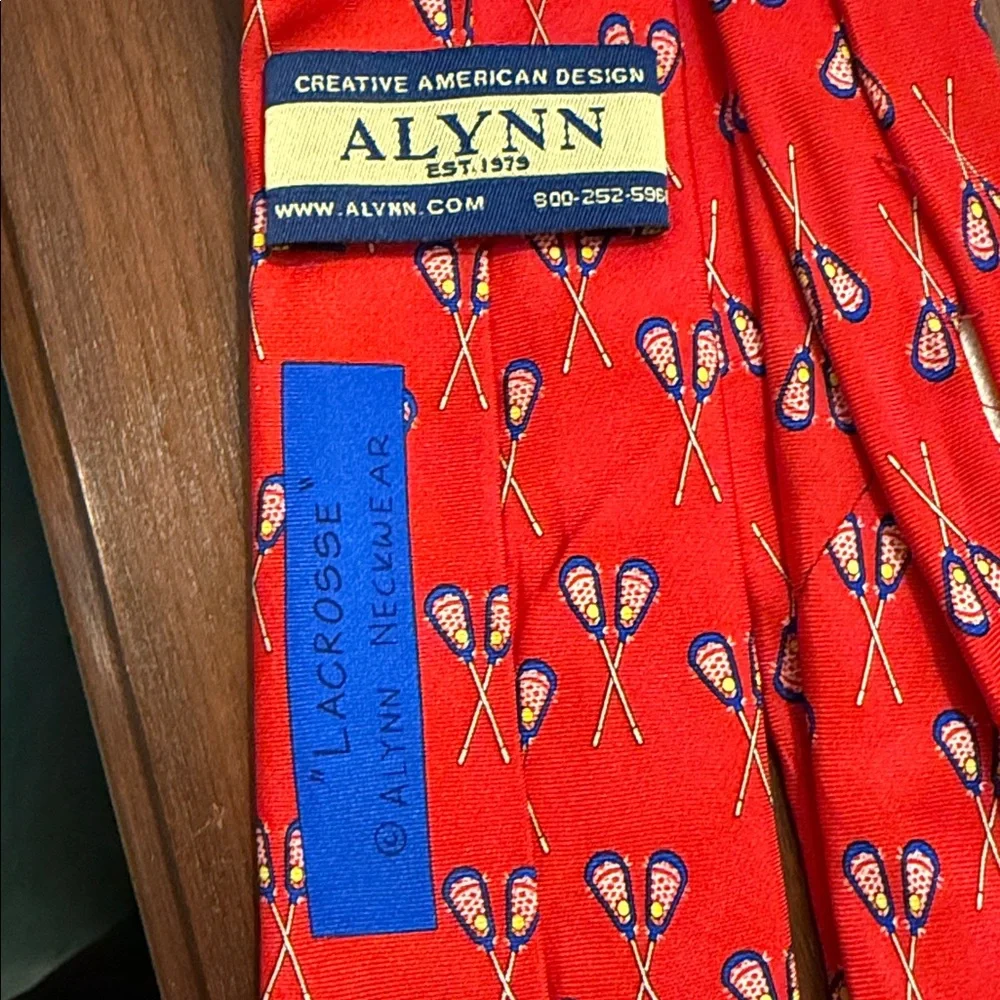 Red Lacrosse Pattern Tie